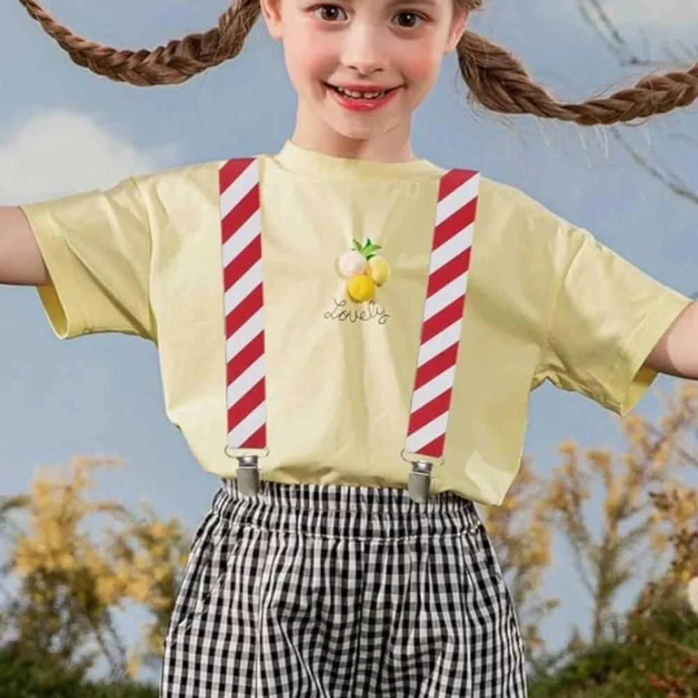 Red Candy Cane Striped Suspenders, pre-loved